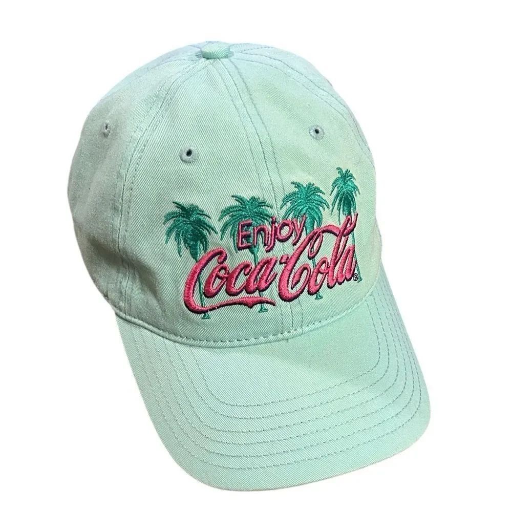 NEW Coca-Cola Pastel Green Hat with Pink Logo